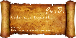 Csánitz Dominik névjegykártya